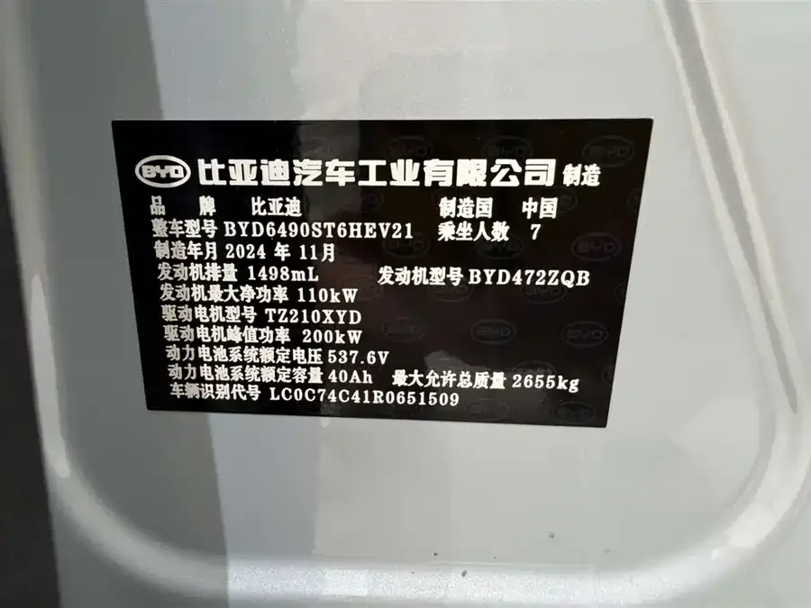 BYD Tang New Energy Tang New Energy 2025 DM-i 115KM Premium Edition 2025 — миниатюра 5